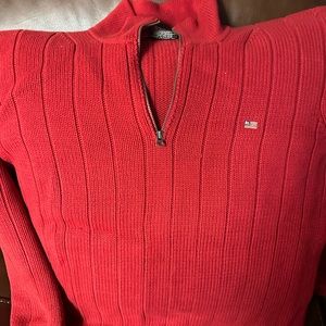 Ralph Lauren quarter-zip ribbed cotton sweater